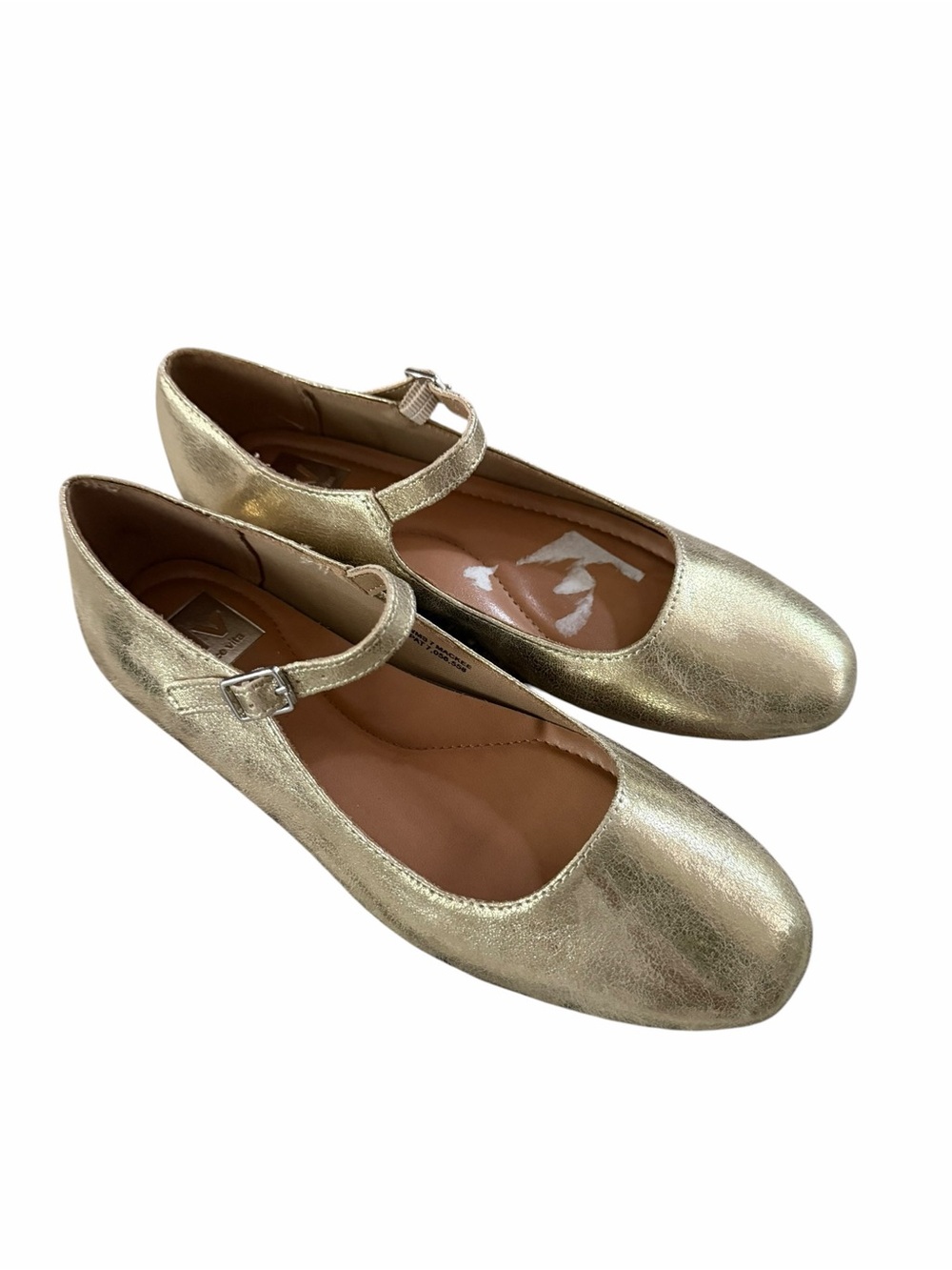 DV Dolce Mackee Vita Gold Mary Jane Ballet Flats Women's Metallic Shoes Size 7